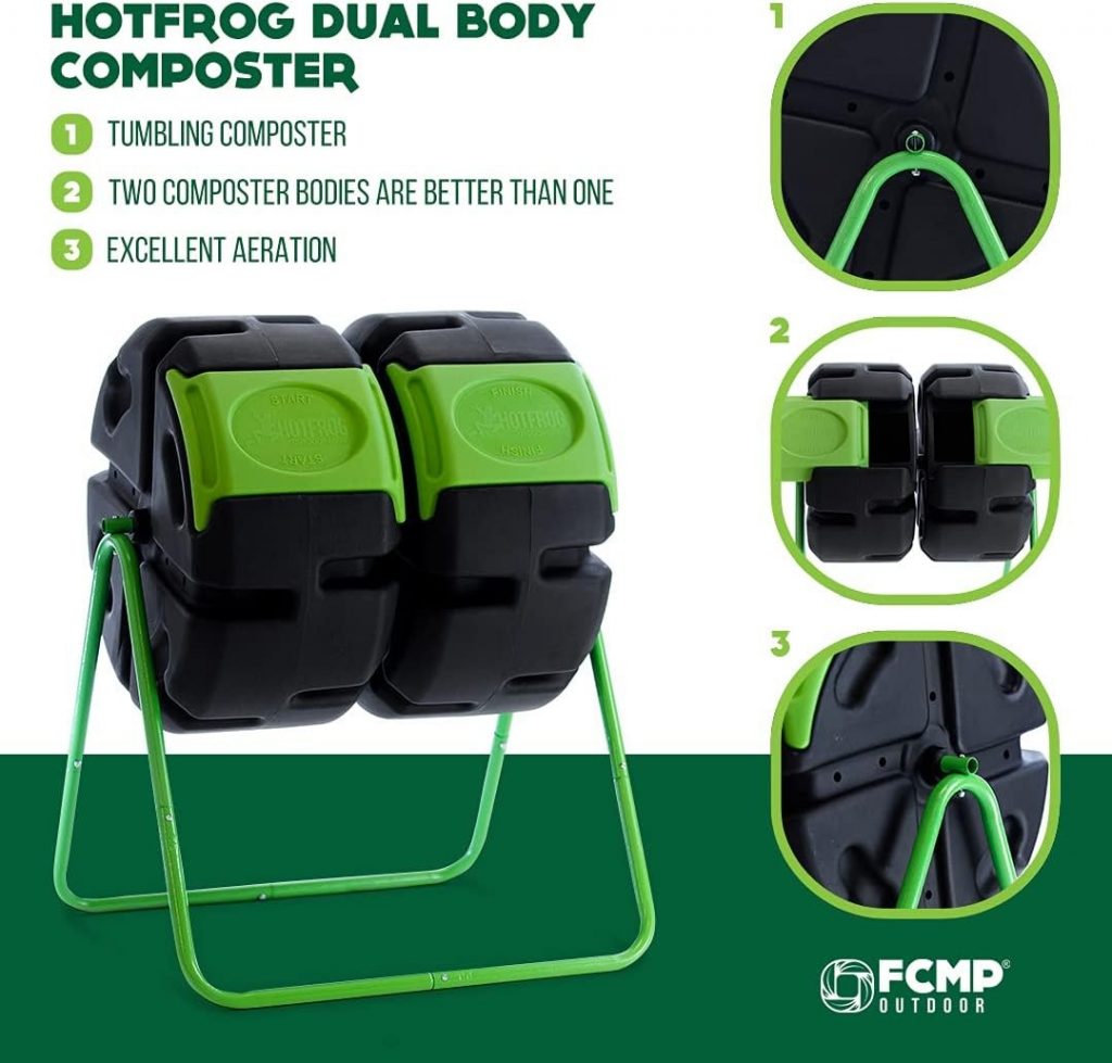 FCMP Outdoor Dual Body Tumbling Composter by HOTFROG