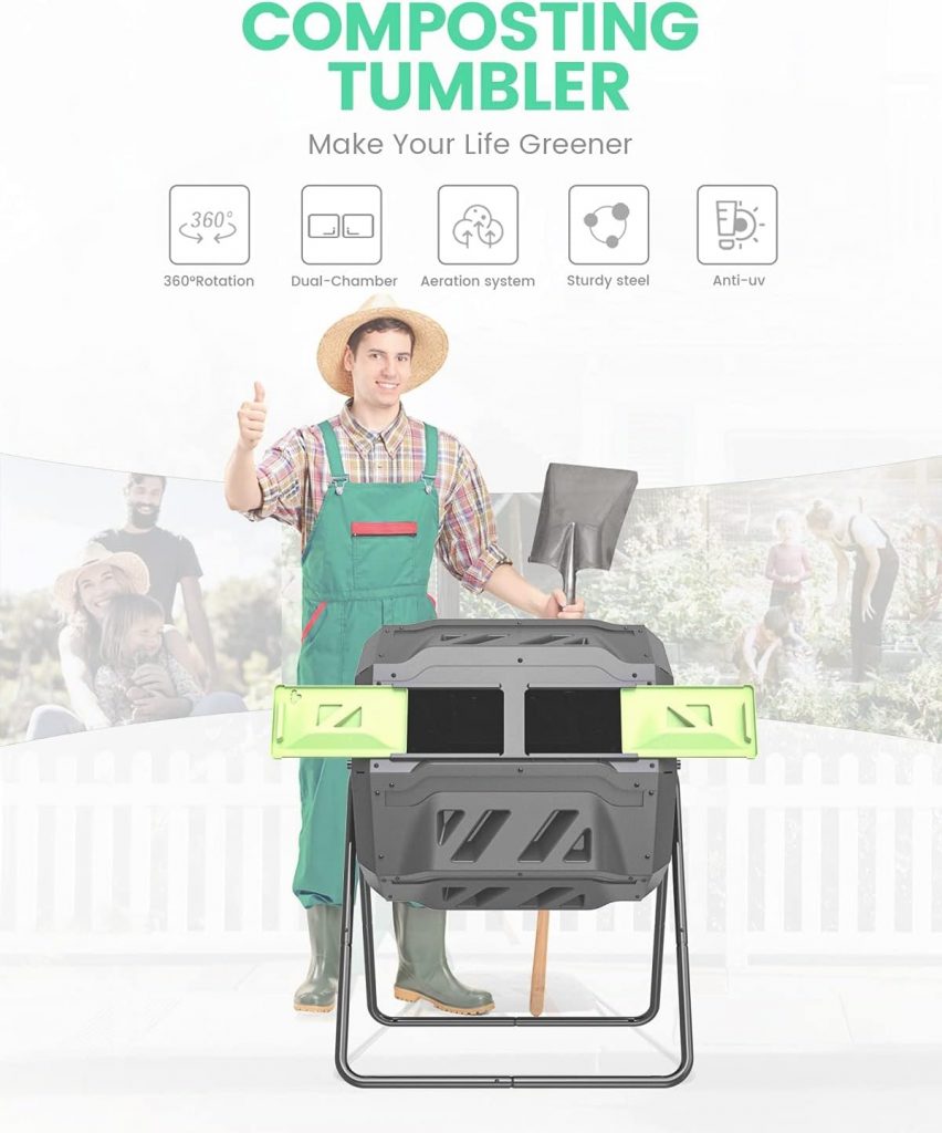 EJWOX Composting Tumbler 43 Gallon