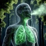 ai generated, man, lungs, oxygen, breathing, breathing exercises, respiratory tract, air, green, mindfulness, relaxation, forest, healthy, fresh, sports, running, fitness, nature